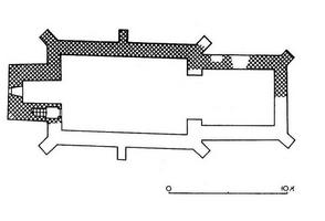 Plan kocioa w XIII wieku - rekonstrulcja